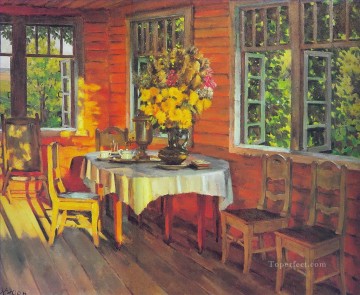 tarde de agosto último rayo ligachevo 1948 Konstantin Yuon Pinturas al óleo